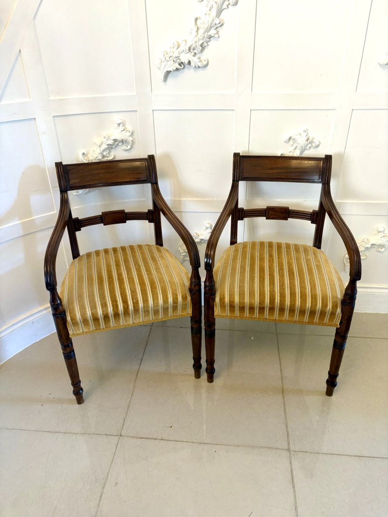 Pair of Antique George III Quality Mahogany Desks Chairs